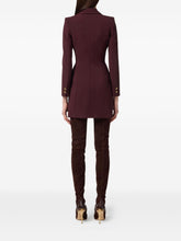 Elisabetta Franchi Double-Breasted Chain-Belt Crepe Dress Bordeaux