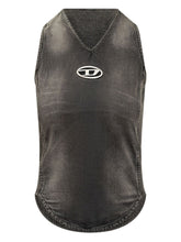 Diesel Ribbed V-Neck Sleeveless Top Black