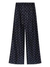 Tory Burch Paisley-Print Straight-Leg Trousers Blue