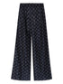 Tory Burch Paisley-Print Straight-Leg Trousers Blue