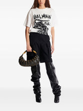 Balmain Leopard-Print Organic Cotton T-Shirt White