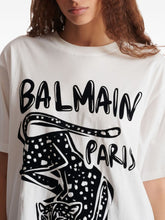 Balmain Leopard-Print Organic Cotton T-Shirt White