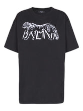 Balmain Leopard-Print Organic Cotton T-Shirt Black