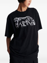 Balmain Leopard-Print Organic Cotton T-Shirt Black
