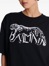 Balmain Leopard-Print Organic Cotton T-Shirt Black
