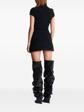 Balmain Tweed Side-Zip Mini Skirt Black Black