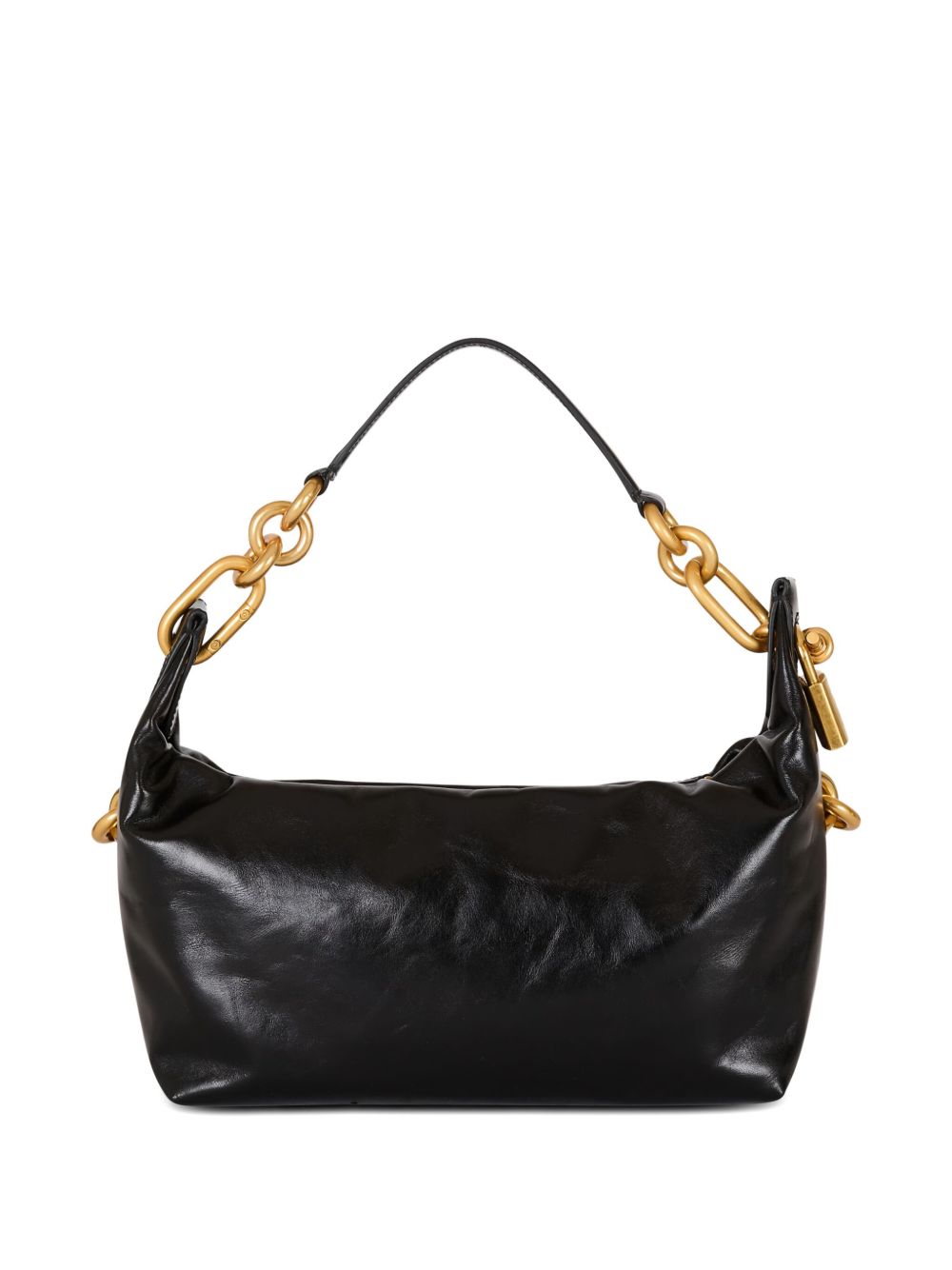 Balmain Sync Medium Leather Shoulder Bag Black