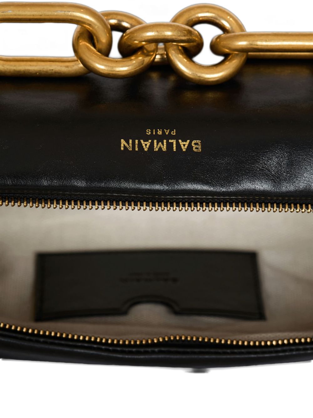Balmain Sync Medium Leather Shoulder Bag Black