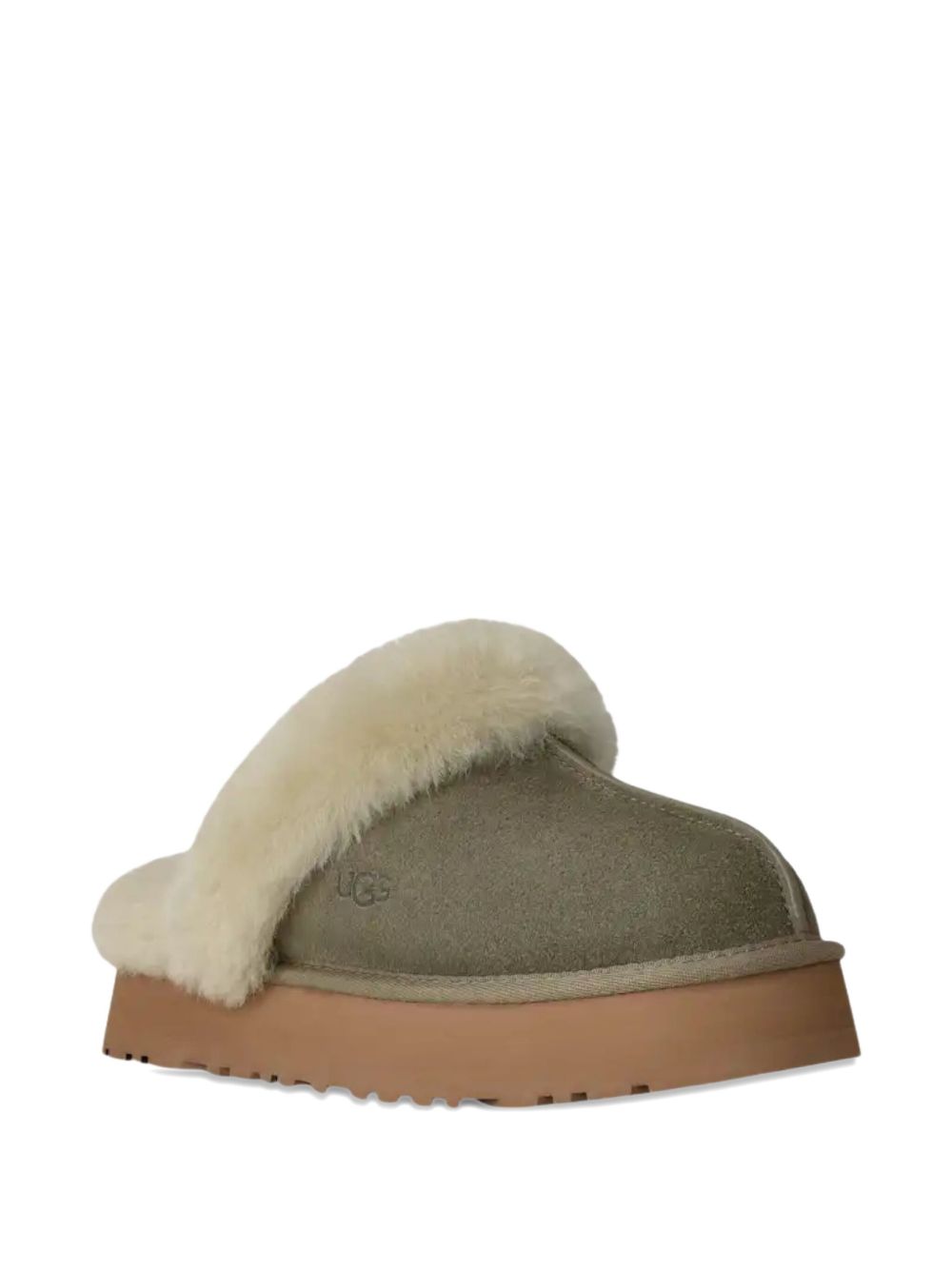 Ugg Australia Shearling Suede Platform Sandals Green Green