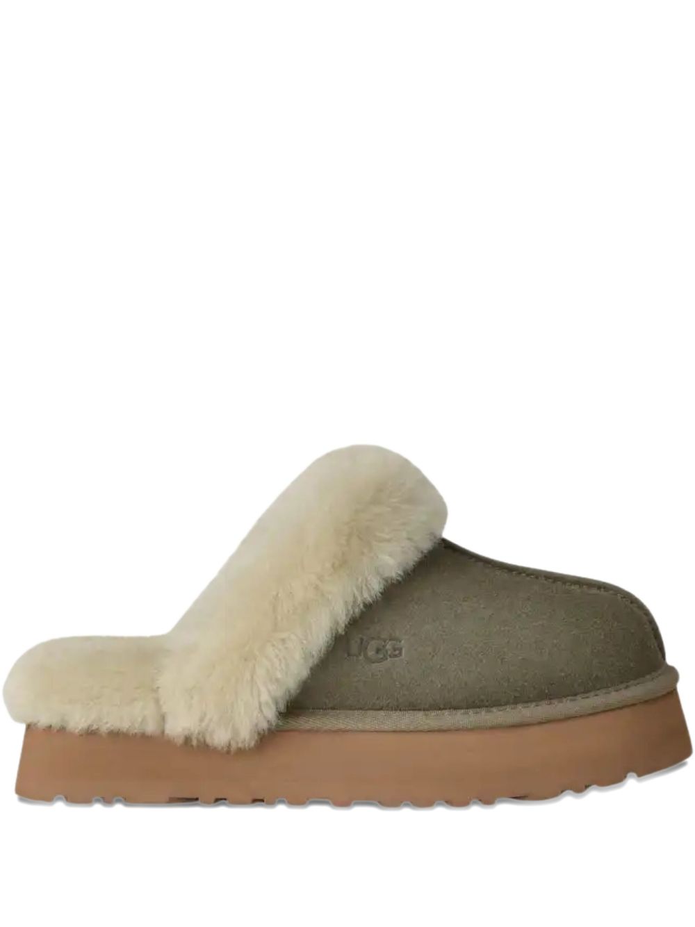 Ugg Australia Shearling Suede Platform Sandals Green Green