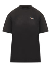 Off White Arrow Glass Flower Cotton T-Shirt Black
