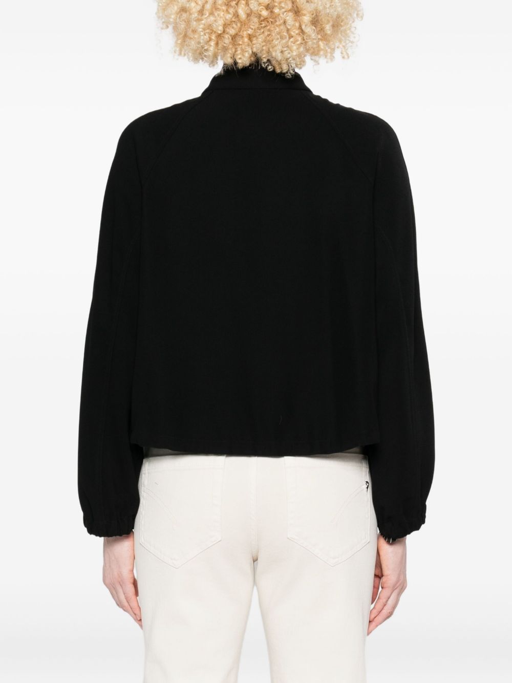 Emporio Armani Zipped Blouson Jacket with Oversized Pockets Black