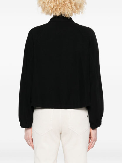 Emporio Armani Zipped Blouson Jacket with Oversized Pockets Black