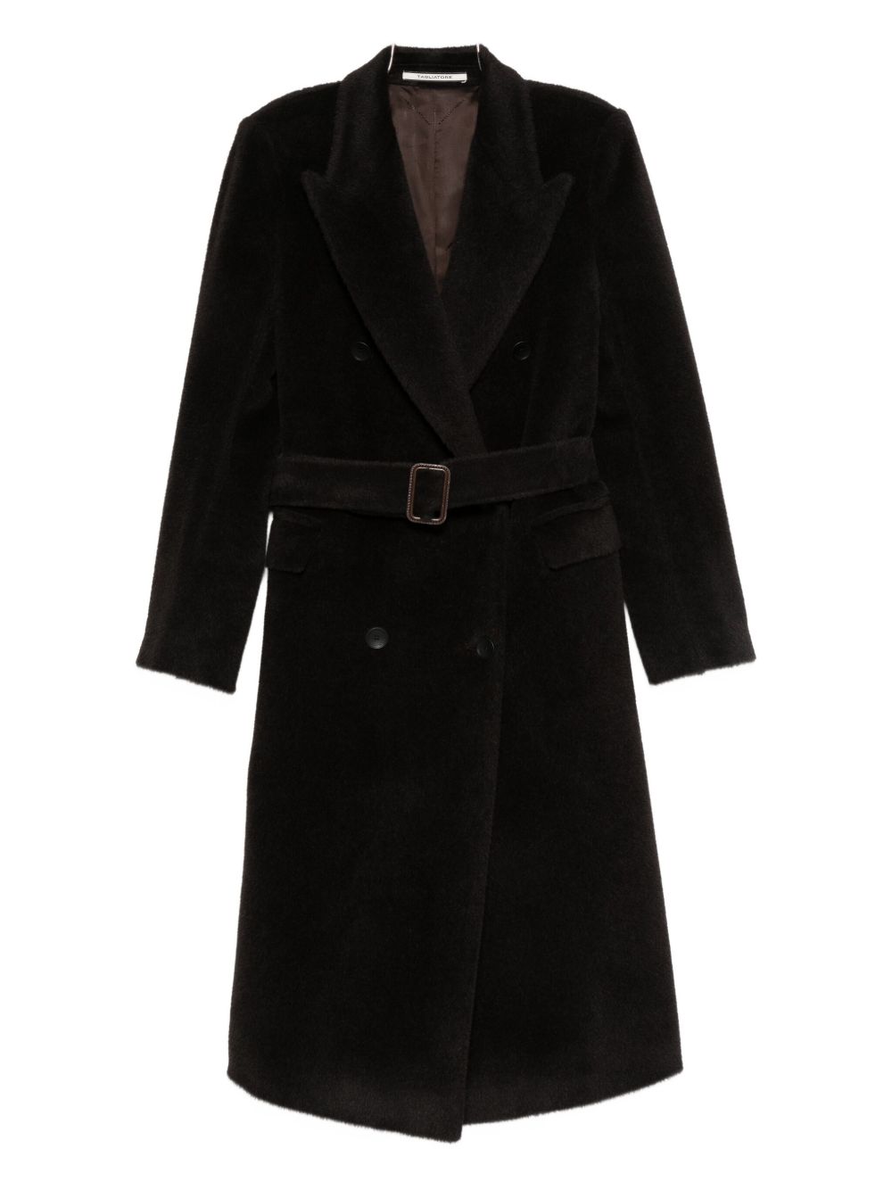 Tagliatore Double-Breasted Wool Coat Brown brown
