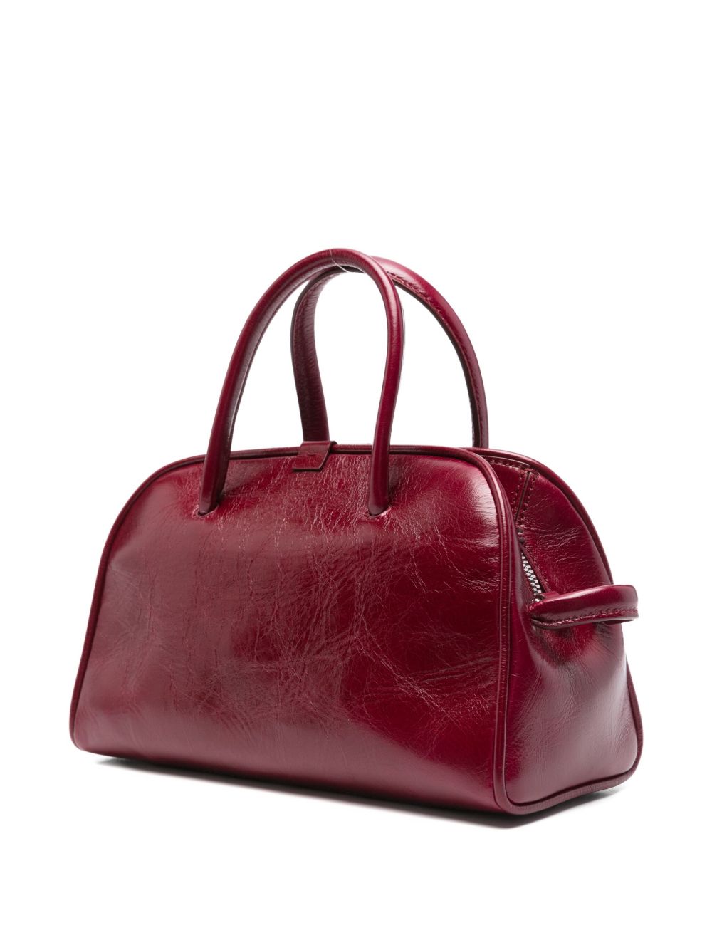 JACQUEMUS Le Petit Turismo Top Handle Knot-Detail Leather Bag Bordeaux