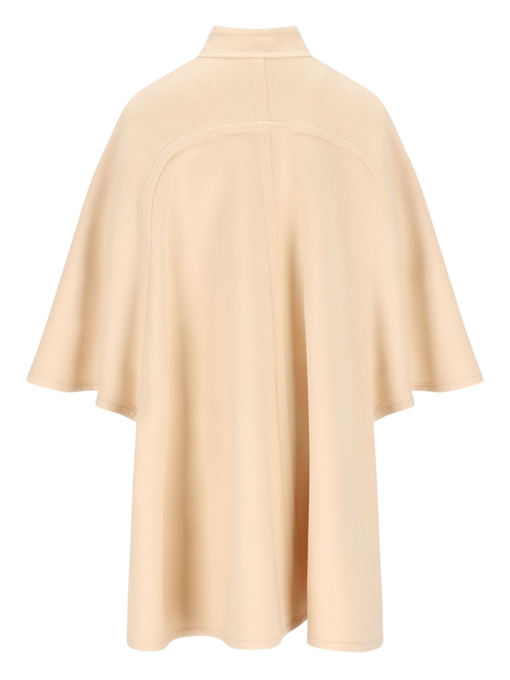 Valentino High Collar Flared Wool Coat Beige