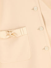 Valentino High Collar Flared Wool Coat Beige