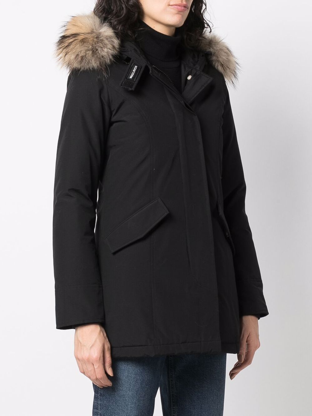 Woolrich Silk-Nylon Arctic Raccoon Parka Black black