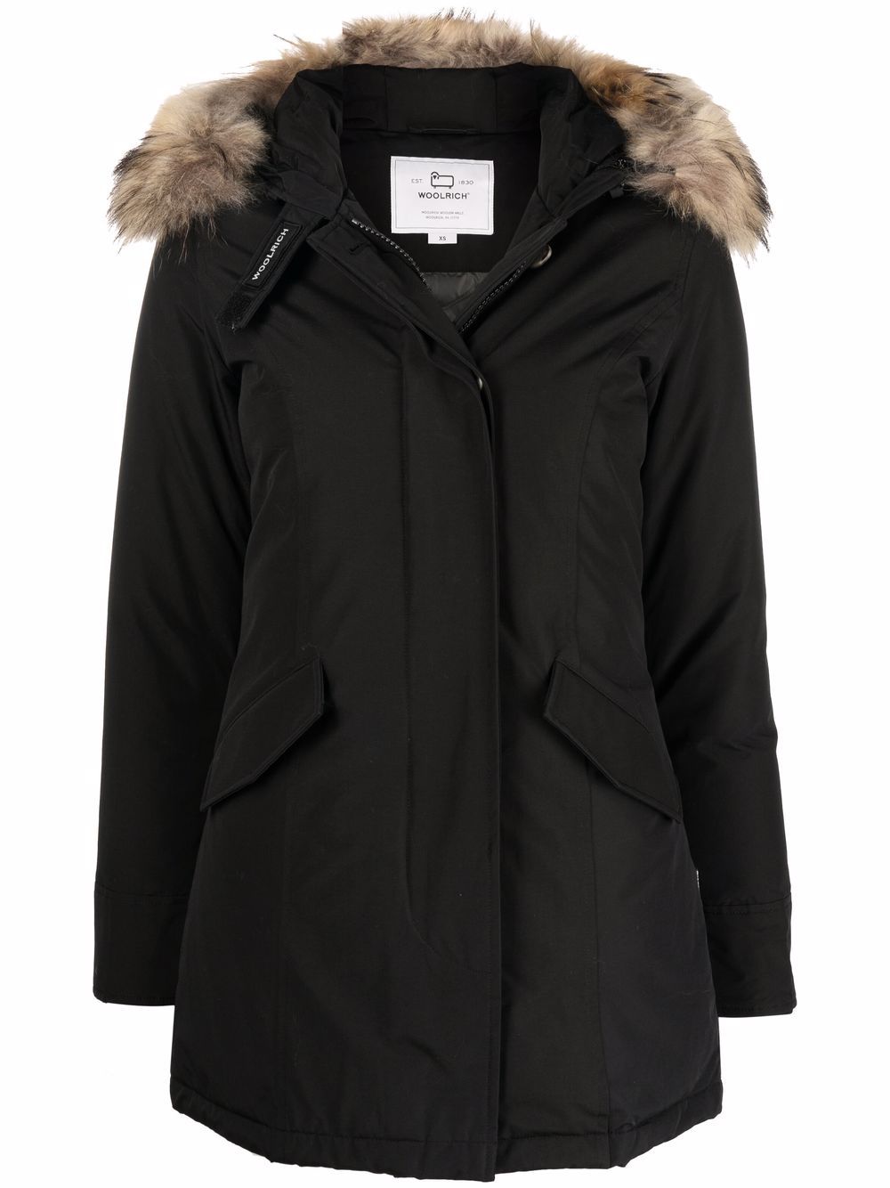 Woolrich Silk-Nylon Arctic Raccoon Parka Black black