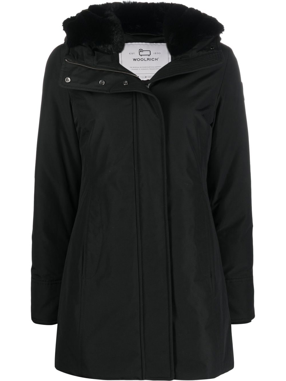 Woolrich Boulder Faux Fur-Trimmed Parka Black