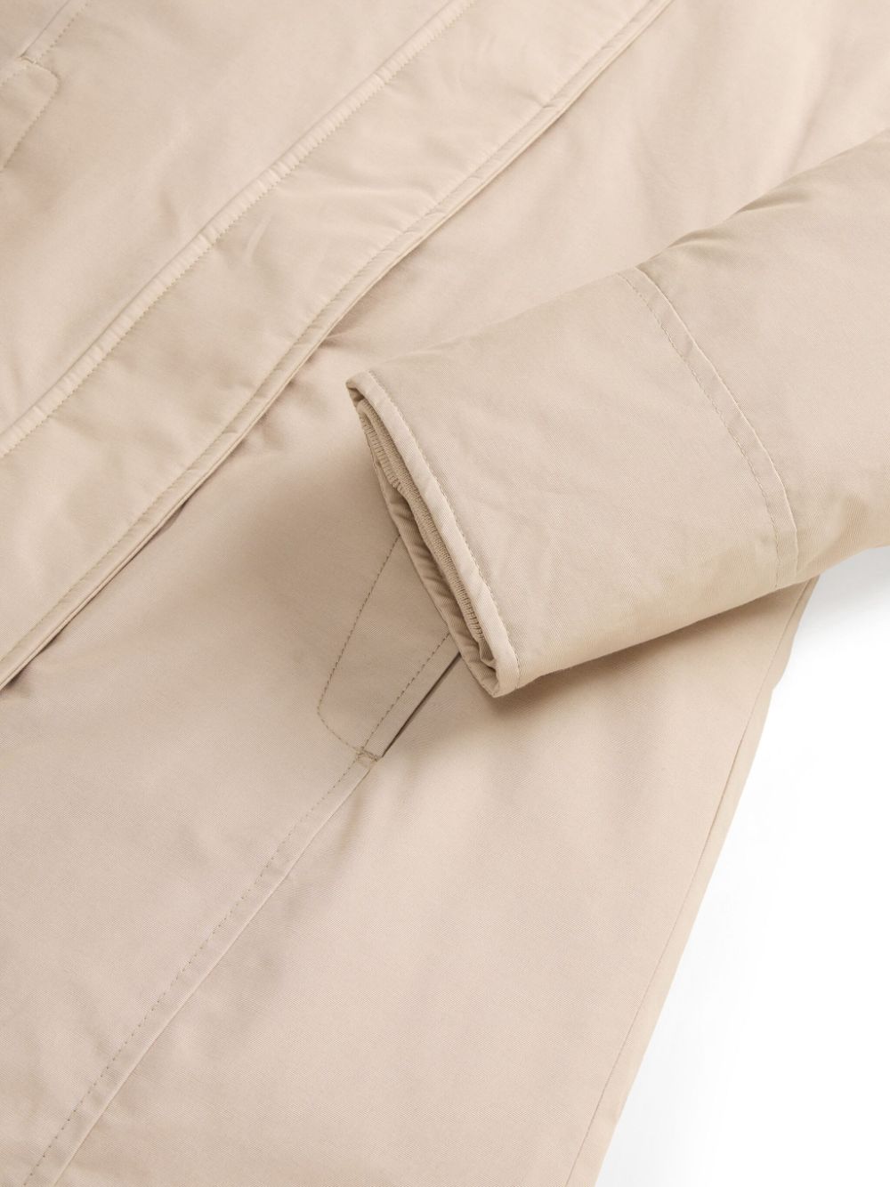 Woolrich Silk &amp; Nylon Boulder Faux Fur Parka Beige