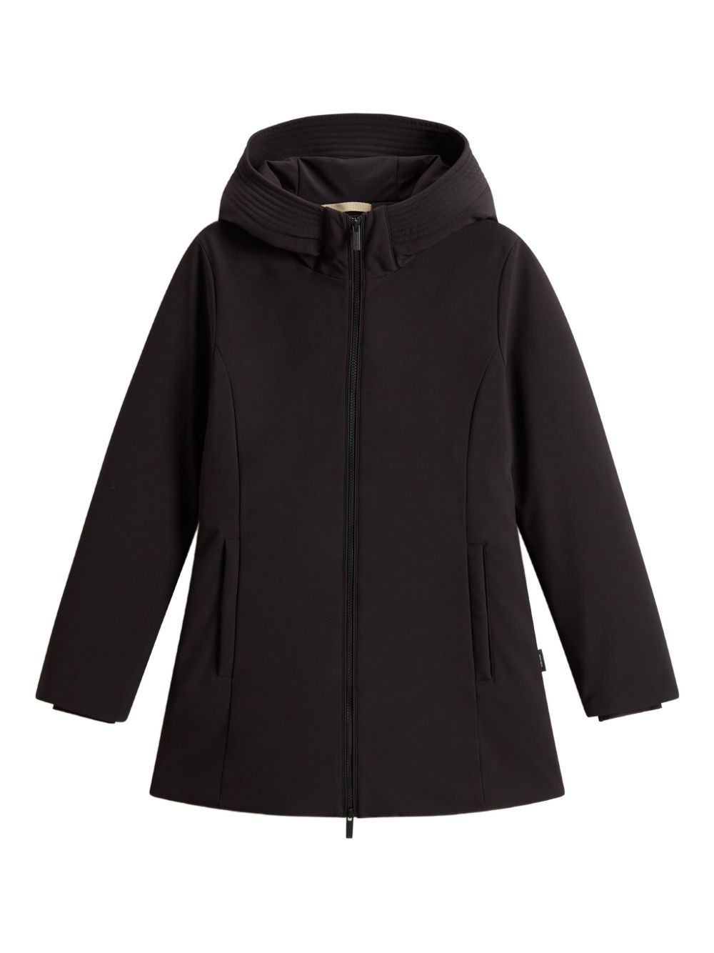 Woolrich Belted Hooded Technical Coat Black Black