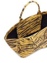 Ganni Tiger-Pattern Recycled Cotton XXL Tote Bag Khaki khaki