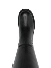Hogan Pre Side Zip Chunky Leather Mid-Calf Boots Black Black