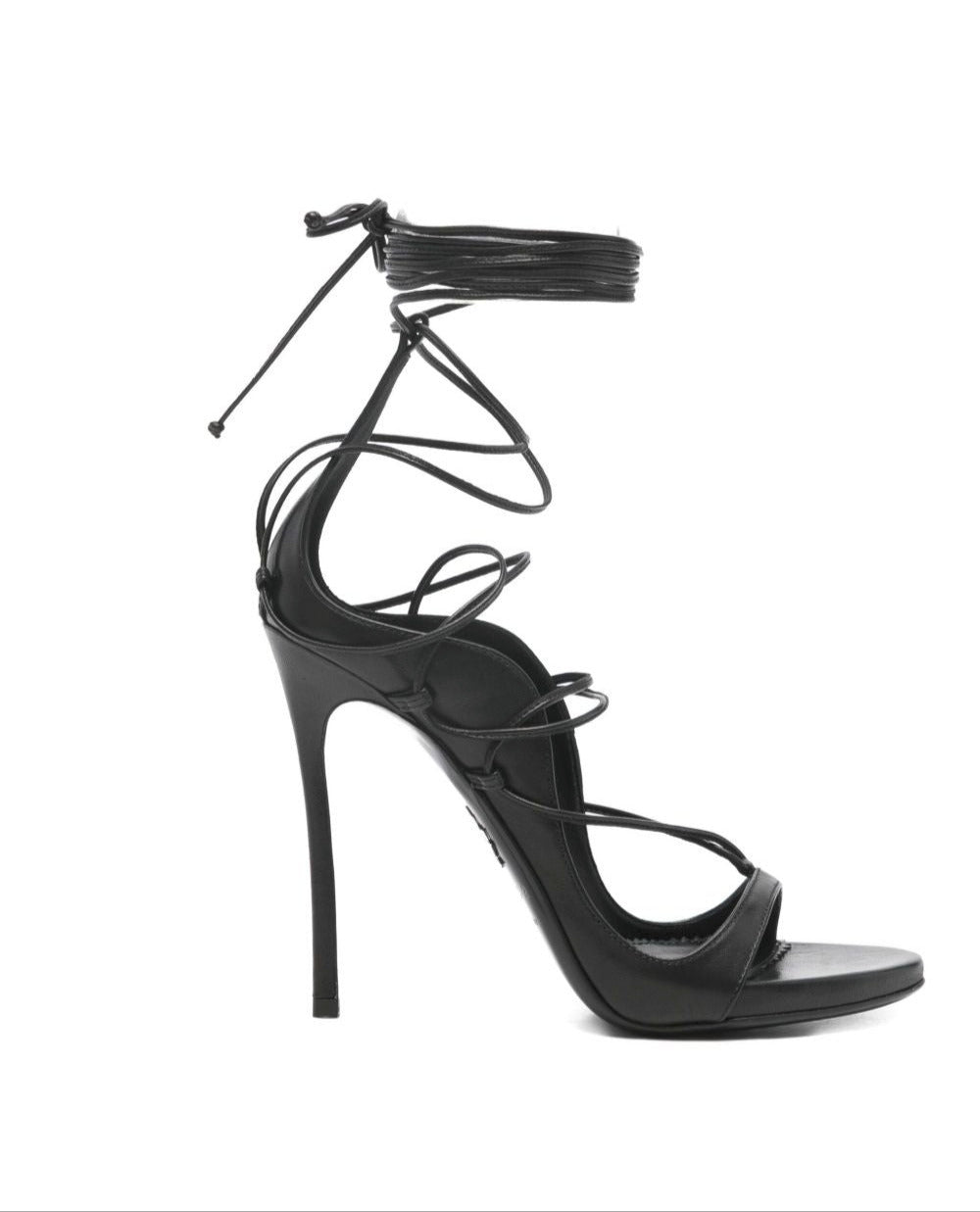 Dsquared2 High Heel Leather Sandals Black Black