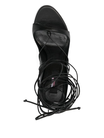 Dsquared2 High Heel Leather Sandals Black Black