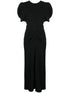 Victoria Beckham Gathered Waist Silk-Nylon Midi Dress Black