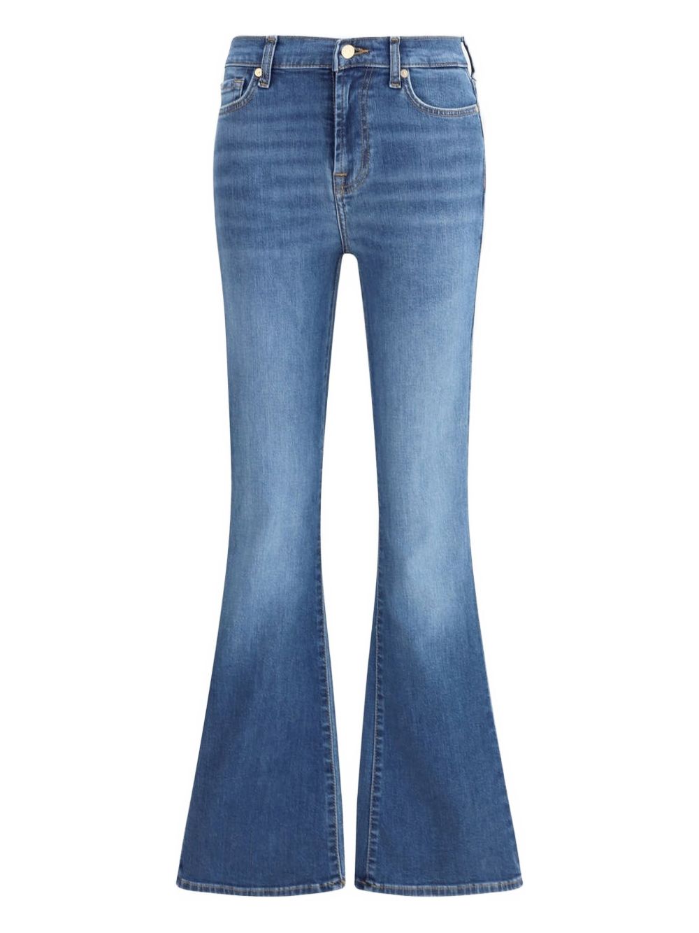 Seven High-Waisted Flared Denim Jeans Blue Blue