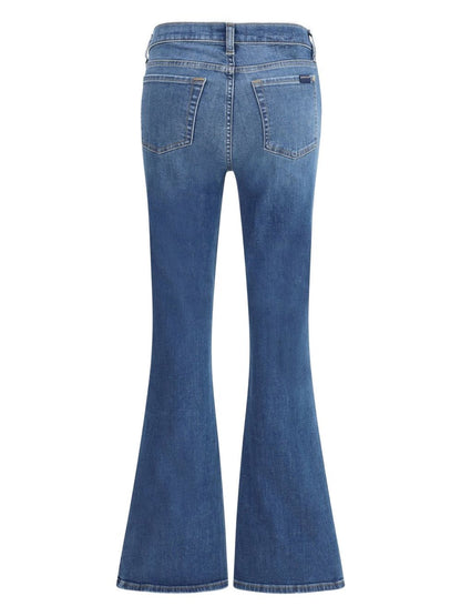 Seven High-Waisted Flared Denim Jeans Blue Blue