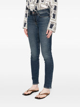 Seven Roxanne Skinny Dark Blue Faded Jeans Blue