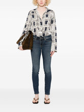 Seven Roxanne Skinny Dark Blue Faded Jeans Blue