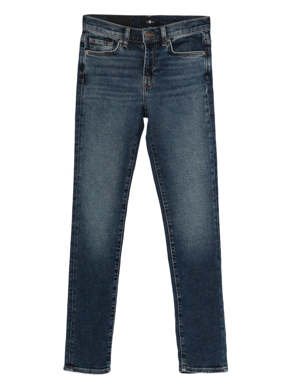 Seven Roxanne Skinny Dark Blue Faded Jeans Blue