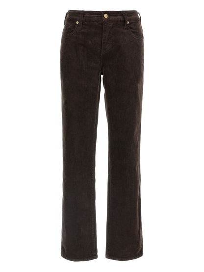 Seven Calie Brown Corduroy Straight-Leg Jeans Brown