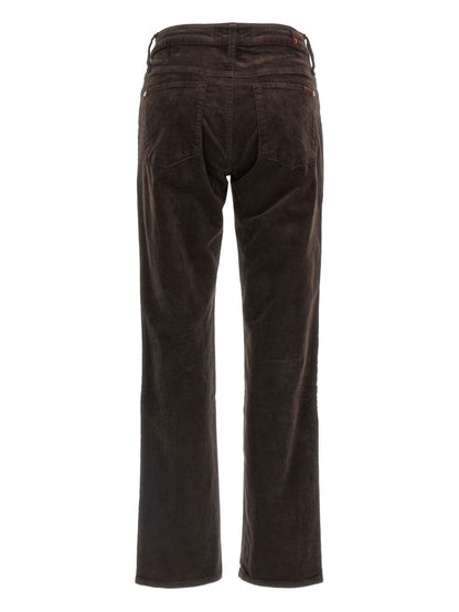Seven Calie Brown Corduroy Straight-Leg Jeans Brown