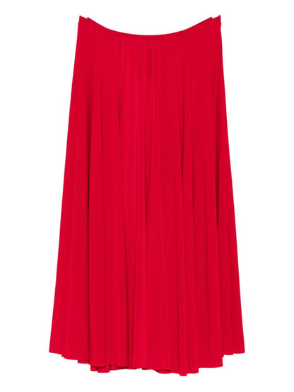 Norma Kamali Pleated Midi Skirt Red red