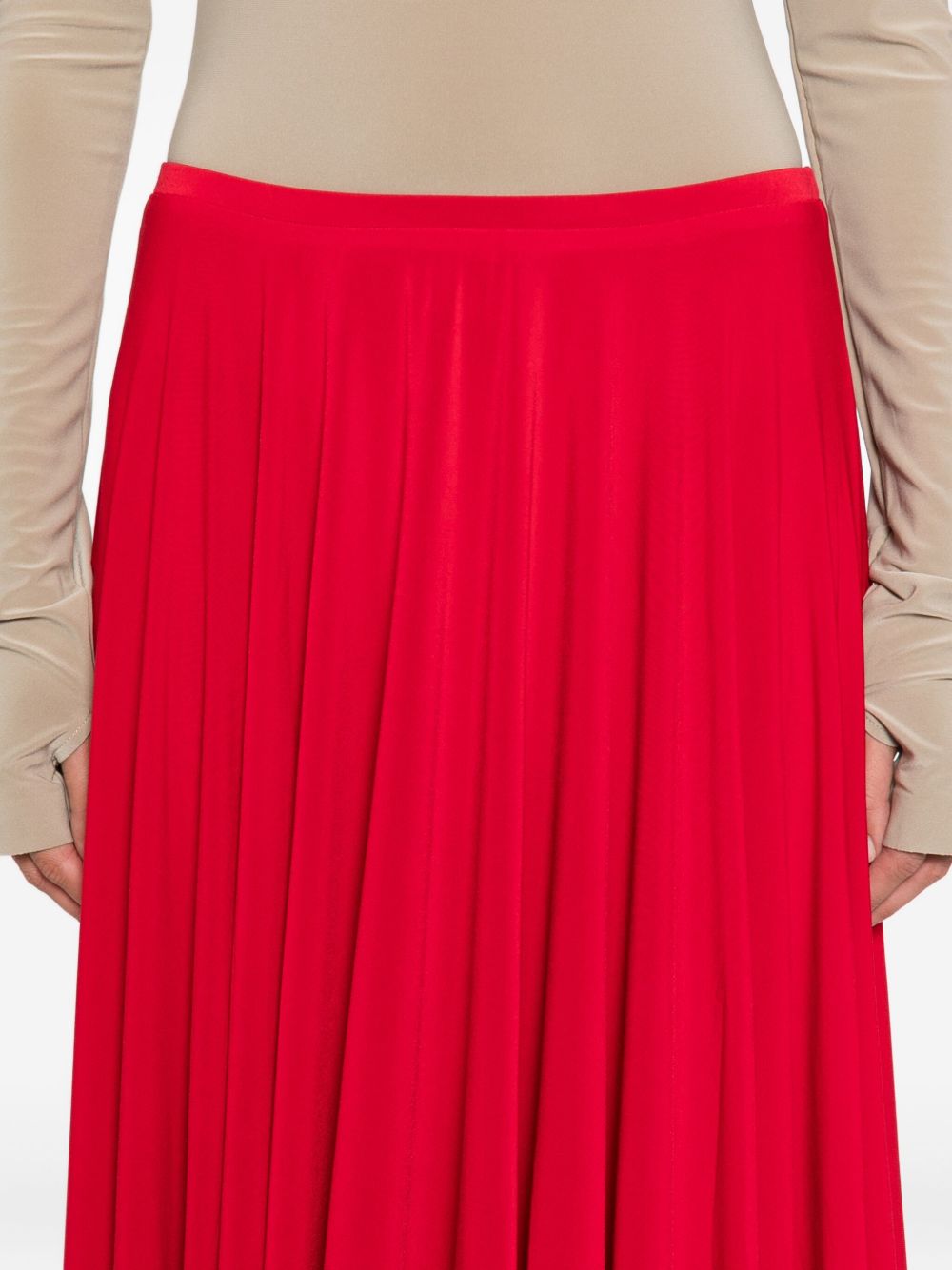 Norma Kamali Pleated Midi Skirt Red red