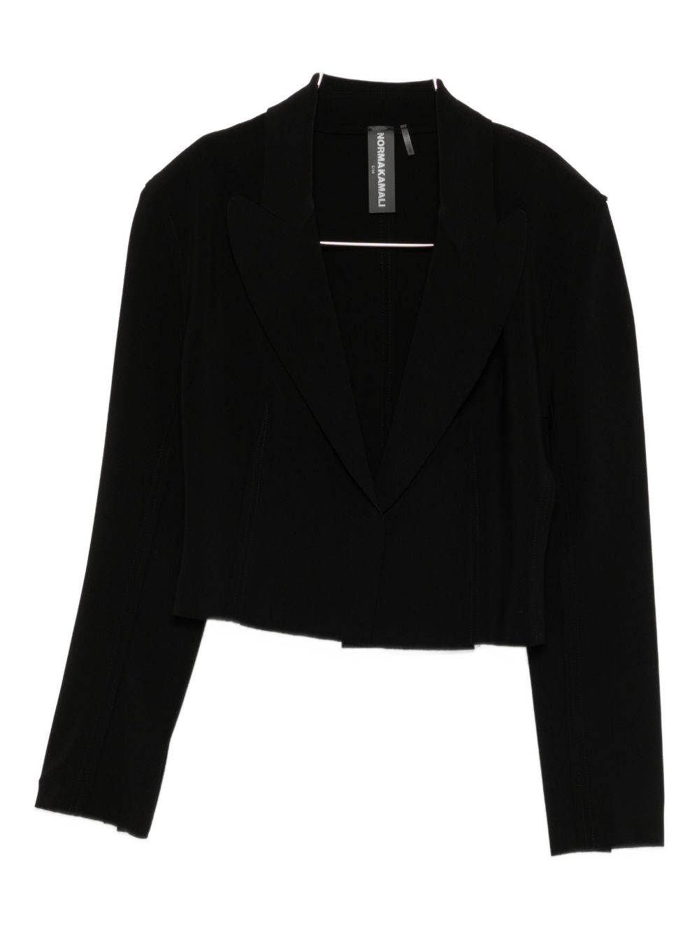 Norma Kamali Single-Breasted Cropped Jacket in Black black