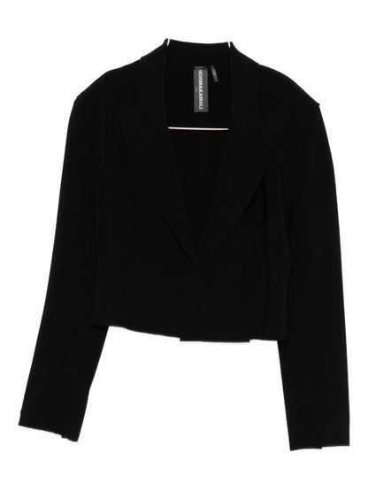 Norma Kamali Single-Breasted Cropped Jacket in Black black