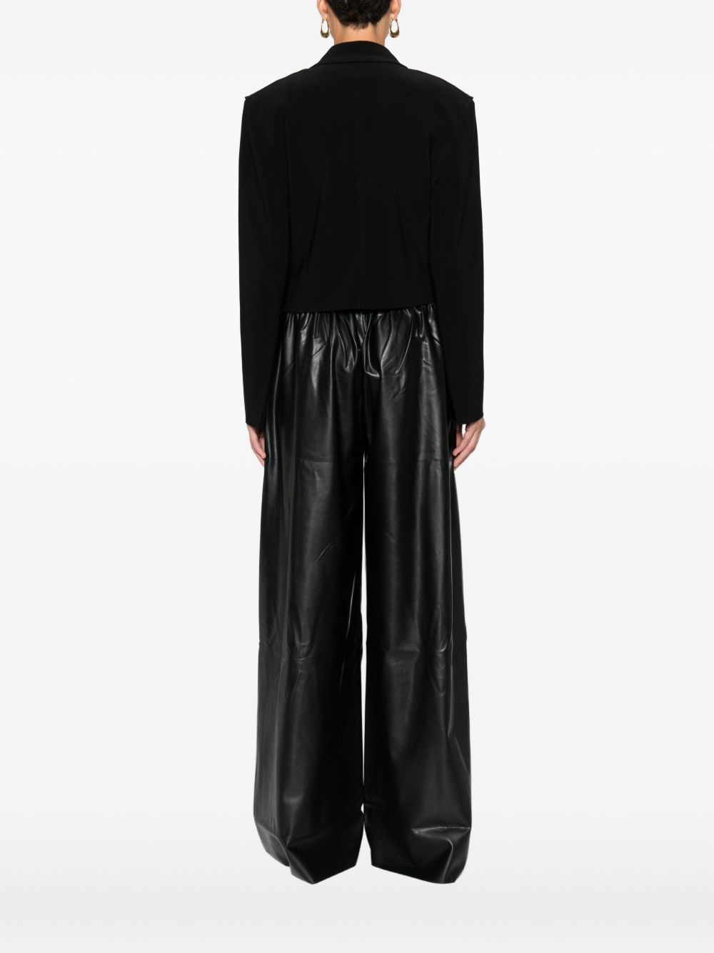 Norma Kamali Single-Breasted Cropped Jacket in Black black
