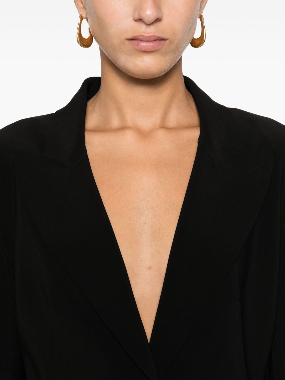 Norma Kamali Single-Breasted Cropped Jacket in Black black