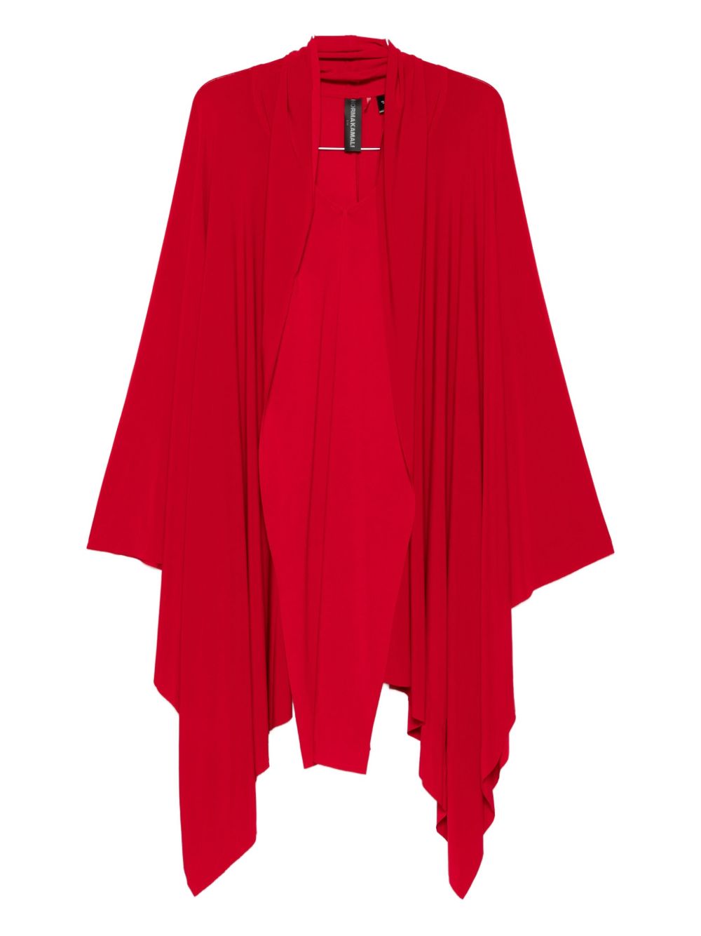 Norma Kamali Draped Asymmetric Long-Sleeve Dress Red red