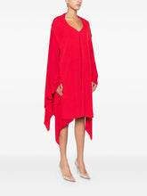Norma Kamali Draped Asymmetric Long-Sleeve Dress Red red