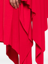 Norma Kamali Draped Asymmetric Long-Sleeve Dress Red red