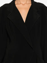 Norma Kamali Draped Black Jacket with Notched Lapels Black