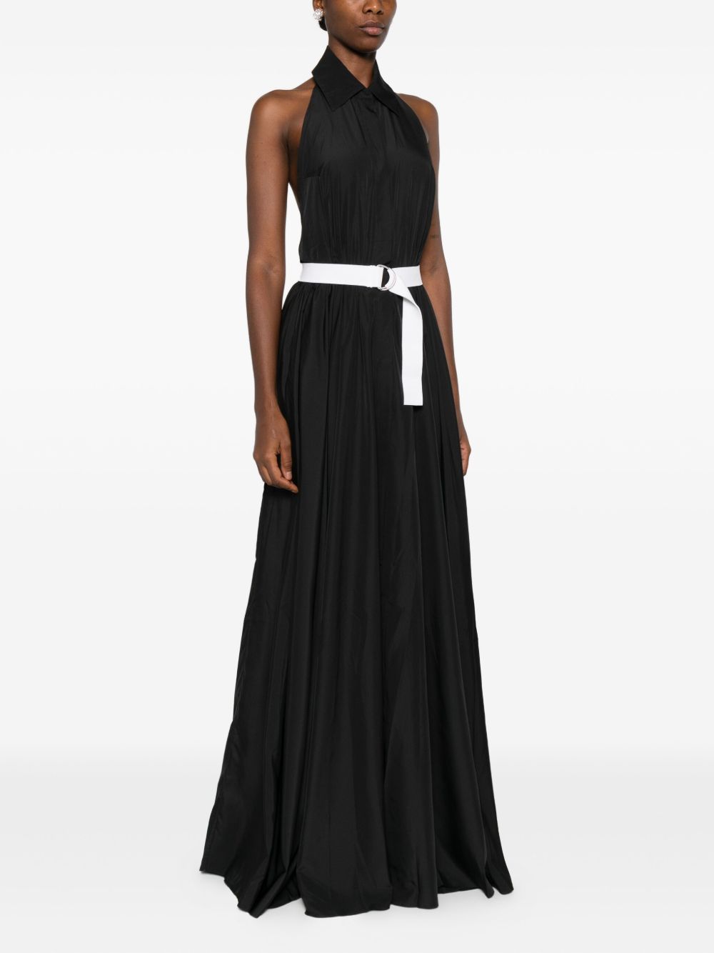 Norma Kamali Long Sleeve Black Stretch-Jersey Midi Dress Black