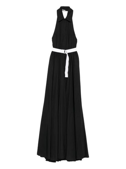 Norma Kamali Long Sleeve Black Stretch-Jersey Midi Dress Black